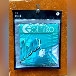Ethika The Mid Soft Touch Turquoise Boxer Briefs Size Small NEW